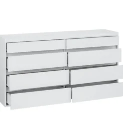 Kosmo - Commode met 8 laden in witte spaanplaat