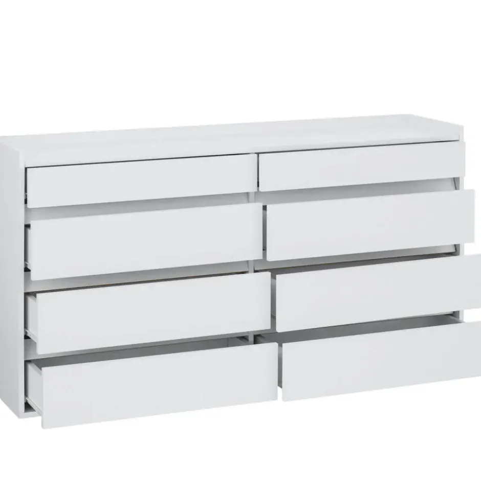 Kosmo - Commode met 8 laden in witte spaanplaat