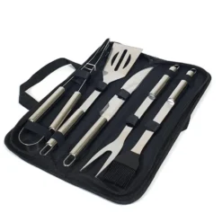 Krumble BBQ set 5-delig in opbergtas RVS