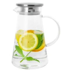 Krumble Karaf met filter, handvat en aluminium deksel - 1,2 L - Glas