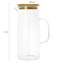 Krumble Karaf met handvat en houten deksel - 1 L - Glas