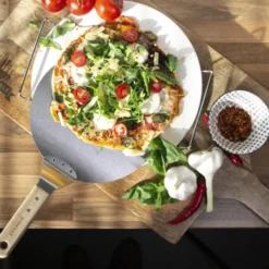 Krumble Pizzaschep RVS met houten handvat