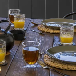 Krumble Placemat geweven rond - 30 cm - set van 4