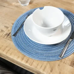 Krumble Placemat rond - Blauw