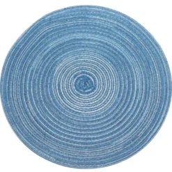 Krumble Placemat rond - Blauw/grijs - Set van 4