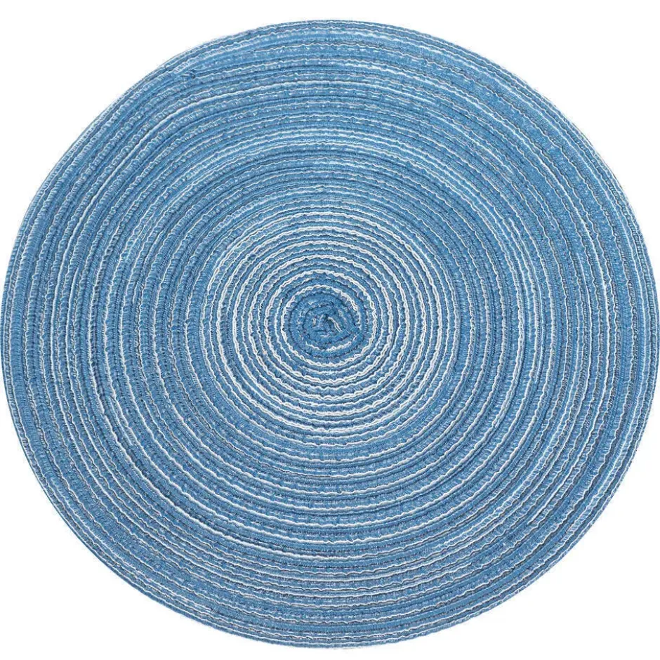 Krumble Placemat rond - Blauw/grijs - Set van 8