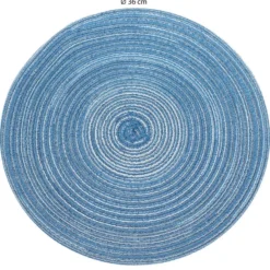 Krumble Placemat rond - Blauw/grijs - Set van 8