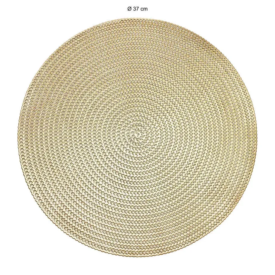 Krumble Placemat rond - PVC - Goud - Set van 2