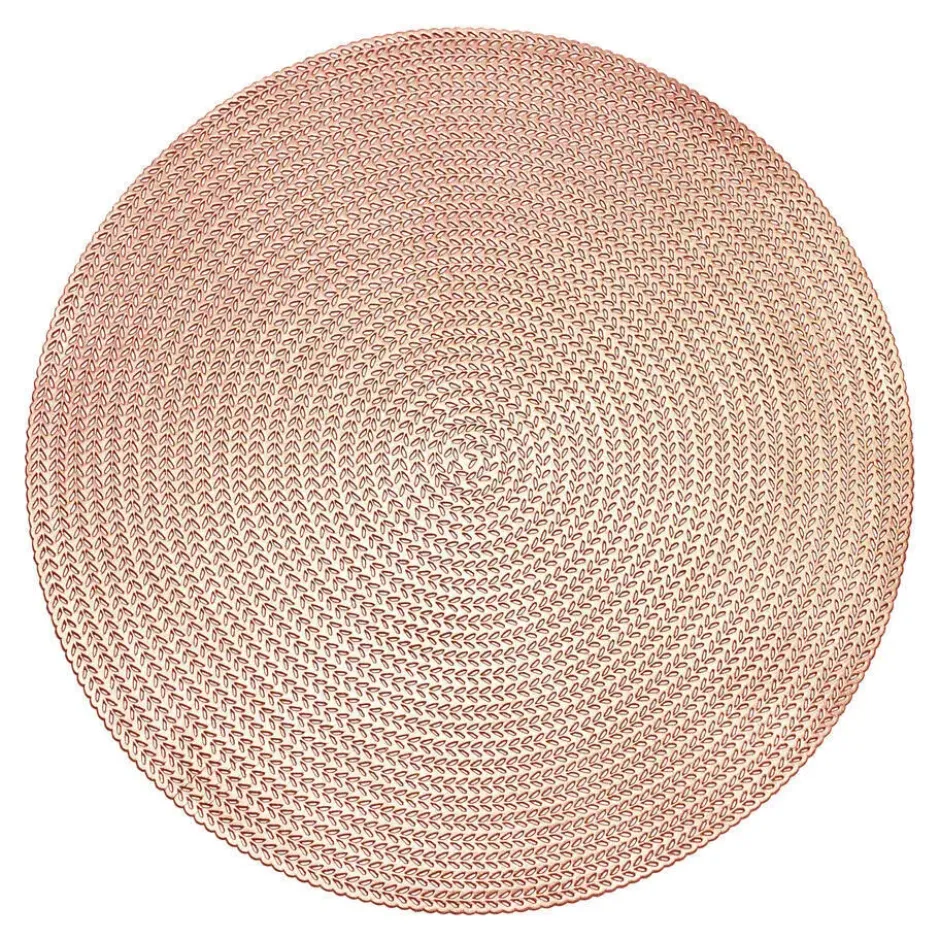 Krumble Placemat rond - PVC - Rosegoud - Set van 4