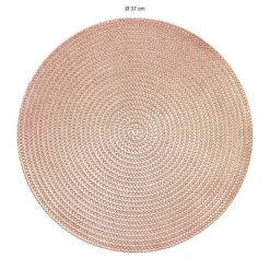 Krumble Placemat rond - PVC - Rosegoud - Set van 4