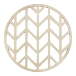 Krumble Siliconen pannenonderzetter rond met pijlen patroon - Beige