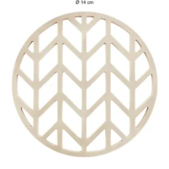 Krumble Siliconen pannenonderzetter rond met pijlen patroon - Beige