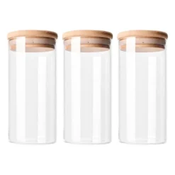 Krumble Voorraadpotten glas - 1000 ml per pot - Set van 3