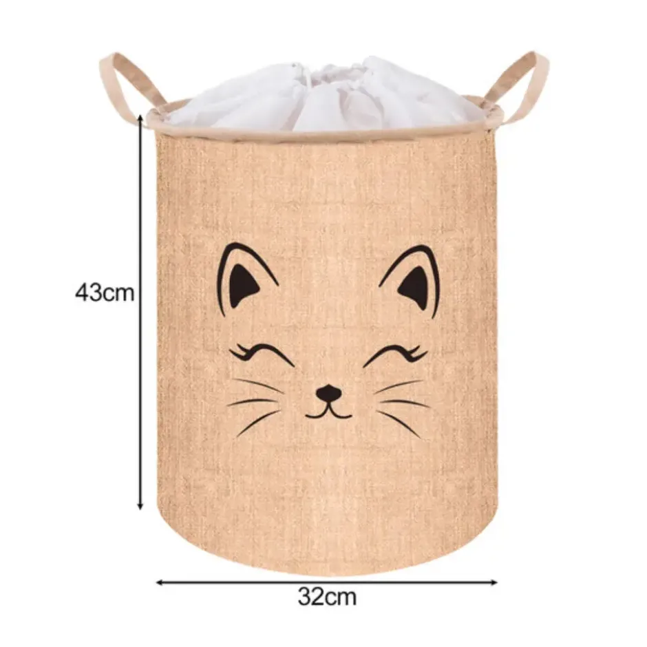 Kruzzel Speelgoedmand - beige - 35L - 32 x 43 cm - opbergmand