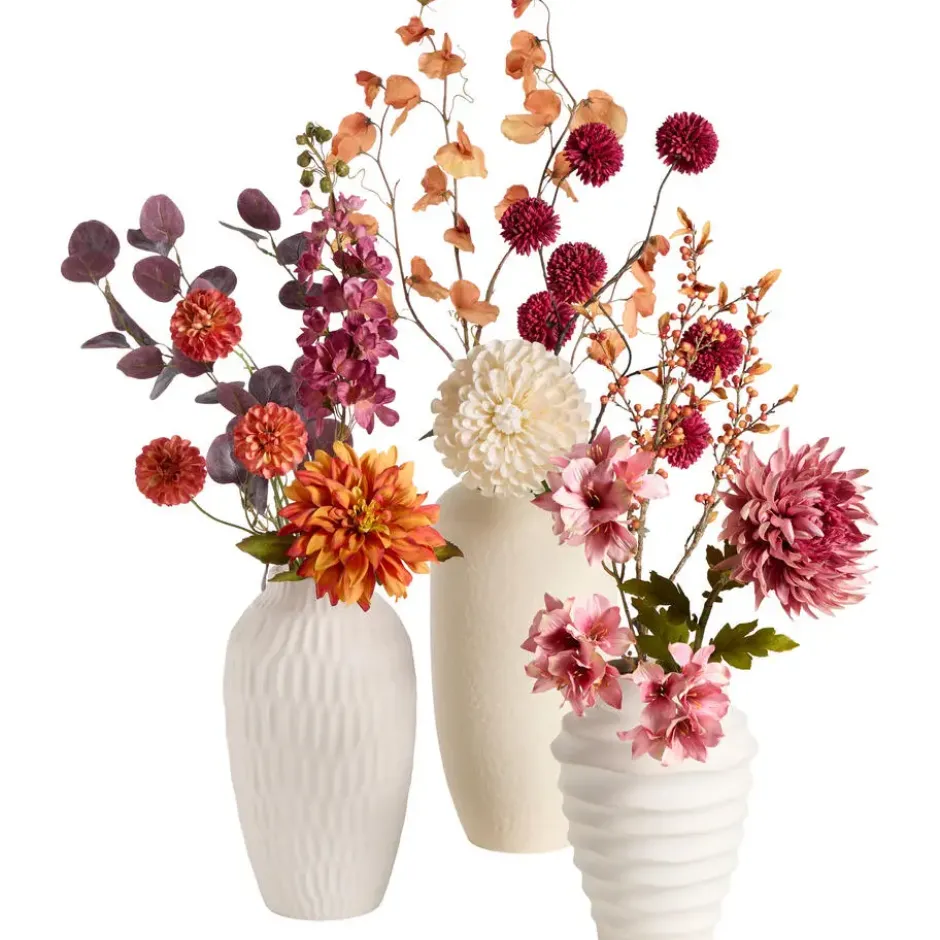 Kunstbloem Chrysantum Spray - roze - 63 cm