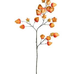 Kunstbloem Physalis Spray - oranje - 90 cm