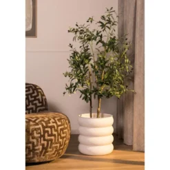 Kunstboom in pot Olijfboom - groen/zwart - 150 cm