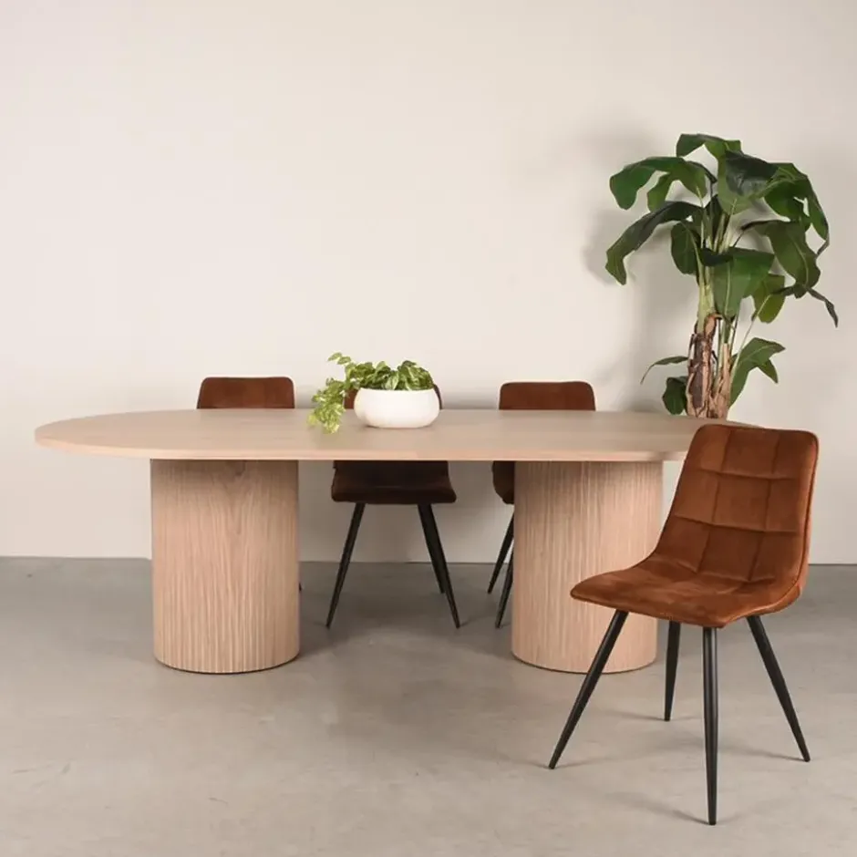 LABEL51 - Eetkamertafel Oliva - Beige - 120x240x75cm