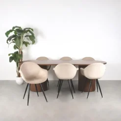 LABEL51 - Eetkamertafel Oliva - Walnoot - 120x240x75cm