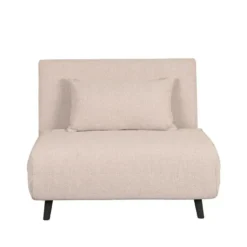 LABEL51 Slaapbank Single Bouclé Naturel/Zwart
