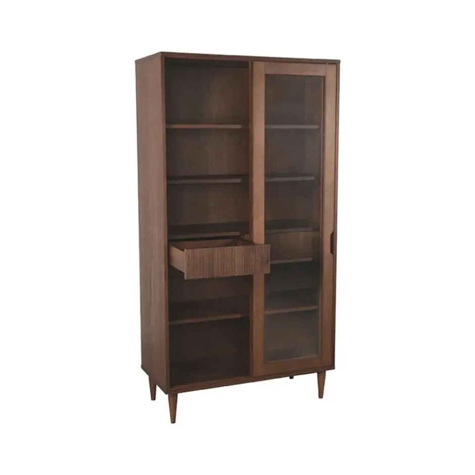 LABEL51 - Vitrinekasten Jule - Walnoot - 49x100x180cm