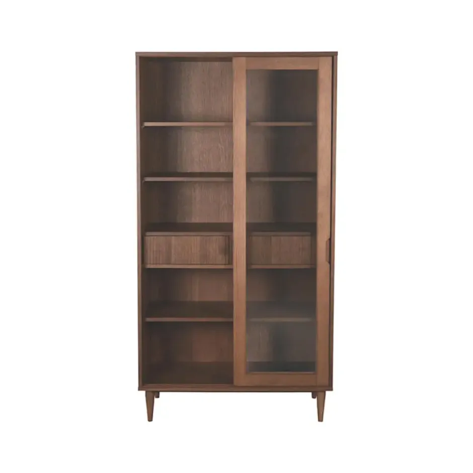 LABEL51 - Vitrinekasten Jule - Walnoot - 49x100x180cm