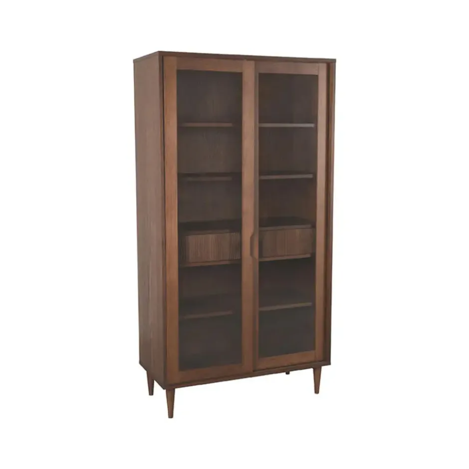 LABEL51 - Vitrinekasten Jule - Walnoot - 49x100x180cm