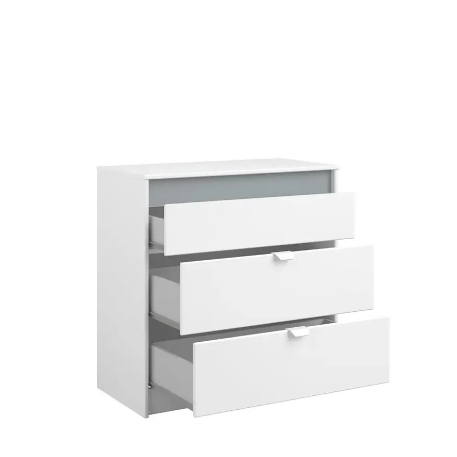 Ladekast Bobby - wit - 80x78,5x40,5 cm