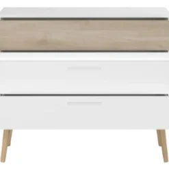 Ladekast Hardy 91cm met 3 lades - wit/eik