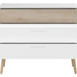 Ladekast Hardy 91cm met 3 lades - wit/eik