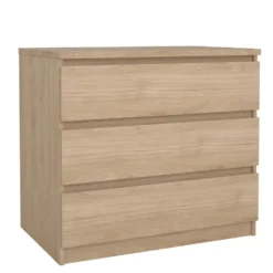 Ladekast - 3 Lades - Licht Naturel Hout - 77x50x68cm - Ylva