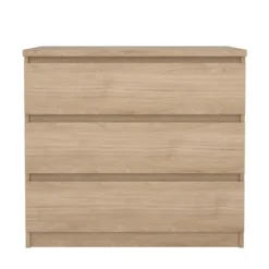 Ladekast - 3 Lades - Licht Naturel Hout - 77x50x68cm - Ylva