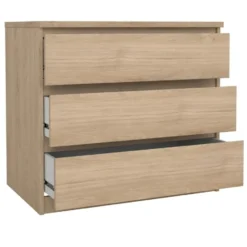 Ladekast - 3 Lades - Licht Naturel Hout - 77x50x68cm - Ylva