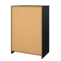 Ladekast - 5 Lades - Mat Zwart Hout - 77x50x111cm - Ylva