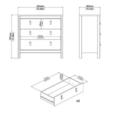 Ladekast Madeira - wit - 80x82x38 cm
