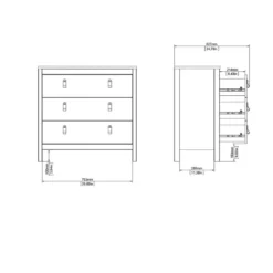Ladekast Madeira - wit - 80x82x38 cm