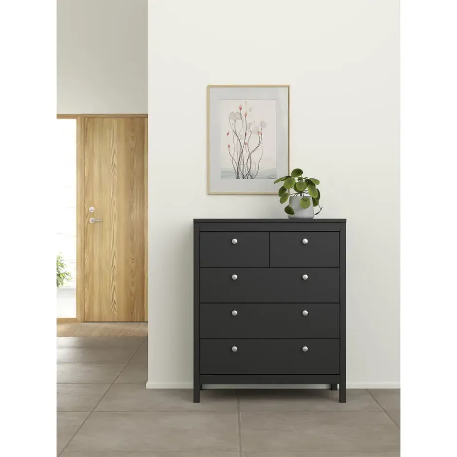 Ladekast Madeira - zwart - 99x82x38 cm