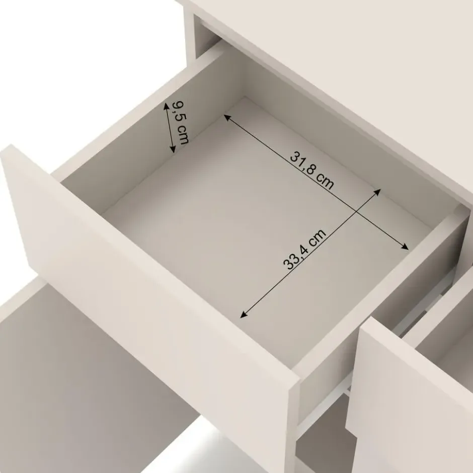 Ladekast Maja kasjmier mat 120 cm – 2 deuren, 6 lades, modern design