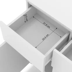 Ladekast Maja wit mat 120 cm – 2 deuren, 6 lades, modern design
