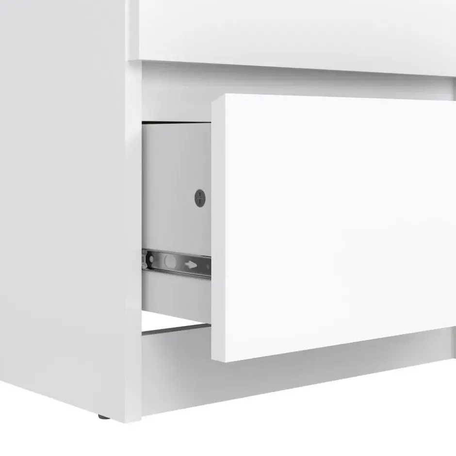 Ladekast Naia hoog 5 lades - hoogglans wit - 111,3x40,2x50 cm