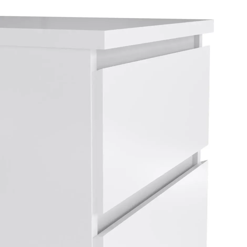 Ladekast Naia hoog 5 lades - hoogglans wit - 111,3x40,2x50 cm