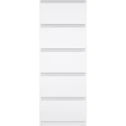 Ladekast Naia hoog 5 lades - hoogglans wit - 111,3x40,2x50 cm