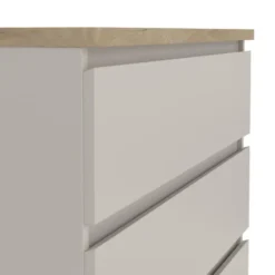 Ladekast Naia 5 lades - greige/eiken - 111,3x77x50 cm