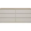 Ladekast Naia 6 lades - greige/eiken - 70,1x153,6x50 cm