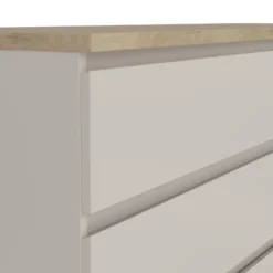 Ladekast Naia 6 lades - greige/eiken - 70,1x153,6x50 cm