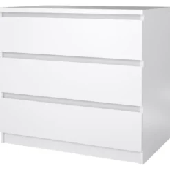 Ladekast Naia 3 lades - hoogglans wit - 70,1x76,8x50 cm