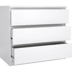 Ladekast Naia 3 lades - hoogglans wit - 70,1x76,8x50 cm