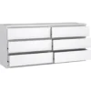 Ladekast Naia 6 lades - hoogglans wit - 70x153,6x50 cm