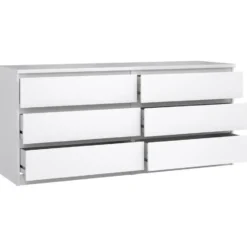 Ladekast Naia 6 lades - hoogglans wit - 70x153,6x50 cm