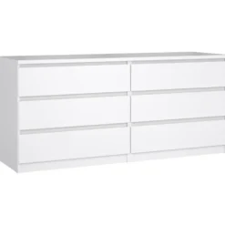 Ladekast Naia 6 lades - hoogglans wit - 70x153,6x50 cm